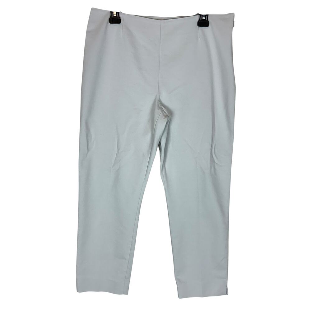 NM Neiman Marcus‎ Pants Womens 12 Light Gray Stretch Cotton Side Zip Trouser